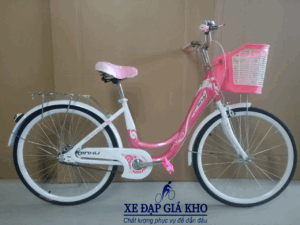 XE ĐẠP PHỔ THÔNG 24INCH DINHU – MÀU HỒNG