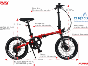 ẢNH CHI TIẾT - XE ĐẠP GẤP 16INCH FORNIX F160 KHUNG THÉP